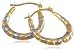 9ct 2 Colour Mini Groove Creole Earrings