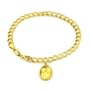 14kt Gold Link Bracelet with Guardian Angel Charm - 7"