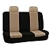 FH Group Car Seat Cover Striking Striped Front Pair Set Car Seat Covers Airbag Compatible, Beige and Black with Gift Universal Fit Interior Accessories for Cars Trucks and SUVs