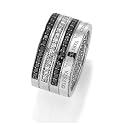 Celesta Damen-Ring 925 Sterlingsilber Zirkonia schwarz und wei&szlig; 273270753