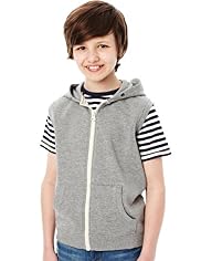 Cotton Rich Sleeveless Hooded Sweat Top