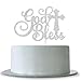 God Bless Cake Topper Silver Glitter First Communion Decorations Bless This Child