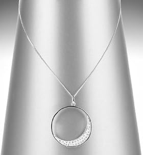 Sterling Silver Moon Ring Pendant Necklace