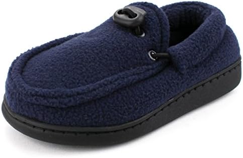 Northern Trail Little Boys' Navy Moccasin Slippers XL/4-5