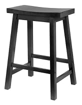 Winsome Saddle Seat 24-Inch Counter Stool, Black