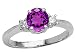 1.35 cts Genuine Amethyst and Diamond Engagement Ring - 14kt White or Yellow Gold