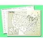 Braille Tactile Map of USA with List of State Capitols