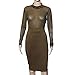 Canserin Women's Long Sleeve Mesh Bodycon Midi Dress