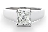 1.00 Ct 18k Radiant Cut Solitaire Diamond Engagement Ring (1 Ct GIA Certified Ctr Stone F/VS2)