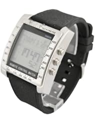 Ebest - LED TV/SAT/DVD/LD/VIR/VCD Remote Control Stainless Steel Watch, Leather Band-Black