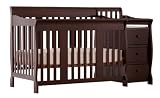 Stork Craft Portofino 4-in-1 Fixed Side Convertible Crib and Changer, Espresso