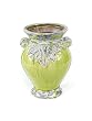 Pack of 2 Water's Edge Crackled Distressed Green Ceramic Vases 11.5"