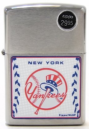 Zippo MLB New York Yankees Lighter (Silver, 5 1/2 x 3 1/2 cm)