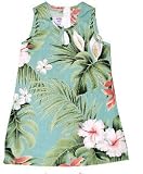 Tropical Garden Girl's Sleeveless Hawaiian Aloha Dress