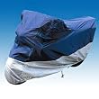 Gr. XL Motorrad Garage Ganzgarage Abdeckplane Plane Faltgarage 245X105X125cm Wasserdicht Blau & silber mit Tasche