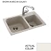 Swanstone KSDB-3120 Compact Double Bowl Kitchen Sink, Shell Rose