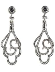 Scott Kay Milgrain Black Spinel Earrings