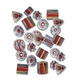 25 GRAMS RED MULTICOLOR MIX CANE GLASS FURNACE BEADS!
