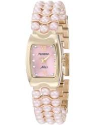 Armitron Womens 75/5043PMGPCR Pearl Bracelet Gold-Tone Watch