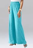 Wide-Leg Crinkled Knit Pants