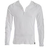 Soul Cal Raw Edge Grandad Sweat - White - Mens