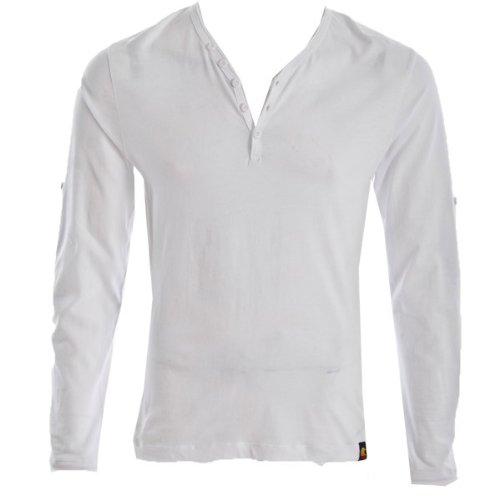 Soul Cal Raw Edge Grandad Sweat - White - Mens - Medium