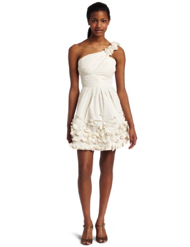 BCBGMAXAZRIA Womens Quinby One Shouldered Cocktail Dress Corozo 6