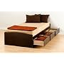 Xl Twin Platform (mate's) Storage Bed In Espresso Finish By Prepac Furniture