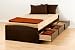 Sonoma Espresso Finish XL Long Twin Size Platform Bed w/Drawer
