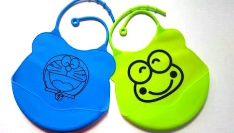 Waterproof Silicone Baby Bibs Easily Rinse Clean & Air Dries Fast! Cute baby bibs are Gentle On Delicate Skin! Set of 2 Bibs With Food Catcher Pocket for Babies & Toddlers