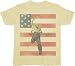 Search : Muppets Kermit the Frog Guitar USA Flag Beige T-shirt Tee