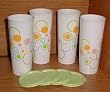 Tupperware Iced Tea Tumblers and Seals, 16oz, Circles