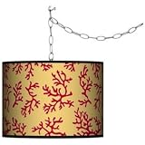 Crimson Coral Swag Style Plug-In Chandelier
