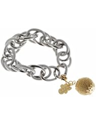 Womens Silver and Gold Tone Charm Bracelet