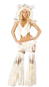 J Valentine White Indian Women's Complete Halloween Costume Medium White