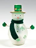 Irish Snowman LED Lighted Glass Snowman Figurine with Colored Lights