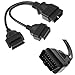 VIMVIP 16 pin OBD2 OBDII Splitter Extension Cable Male to Dual Female Y Cable (OBD Splitter Cable)