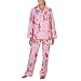 Nick & Nora Womens 2 Pc Flannel Pajama Set - Santa's Helper (Pink)