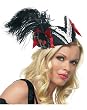 Pillbox Pirate Hat Black/Red Adult