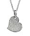 18K White Gold Sliding Heart Pendant Enhanced With Pave Set Diamonds, on a 16 Rollo Chain.