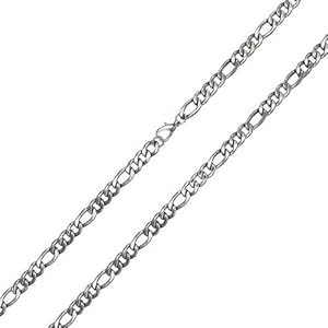 Bling Jewelry 4.5mm Men Stainless Steel Figaro Chain Necklace 30in
