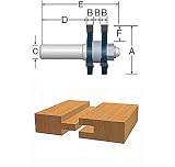 BOSCH 84623M 1/4-Inch Shank Tongue & Groove Router Bit 3-Wing With Bearing