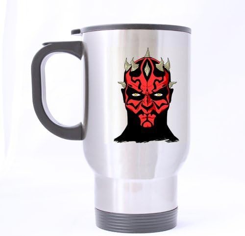 Star Wars Cool Darth Maul Creative Custom Design Travel Mug Sports Bottle Coffee Mugs Silver 14 OZ Office Home Cup (Two Sides Printed)