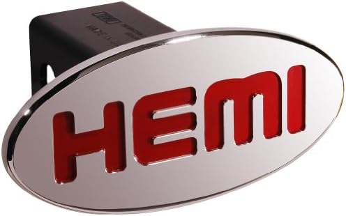 TM Performance 80032 Red Dodge Hemi Oval 2" Billet Hitch Cover