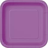 Square Purple Dessert Plates,  6 7/8", 16ct