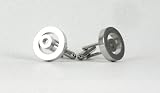 Polished Button-Style Silver Cufflinks and Studs
