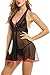 Avidlove Sexy Lingerie for Women Babydoll Set Halter Chemises Black XL