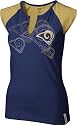 St. Louis Rams Women's Navy High Pitch Split Neck Top