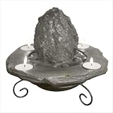 tabletop rock fountains-Table Top Fountain - Lava Rock with Candles