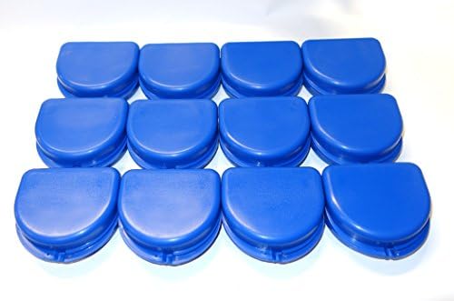 Dental Orthodontic 12 Retainer Denture Mouth Guard Case Bleach Tray Box ASSORTED (Blue)